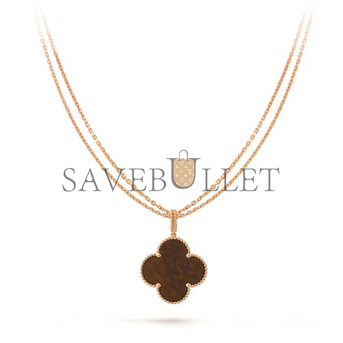 VAN CLEEF  ARPELS MAGIC ALHAMBRA LONG NECKLACE, 1 MOTIF - ROSE GOLD, LETTERWOOD  VCARO3M700