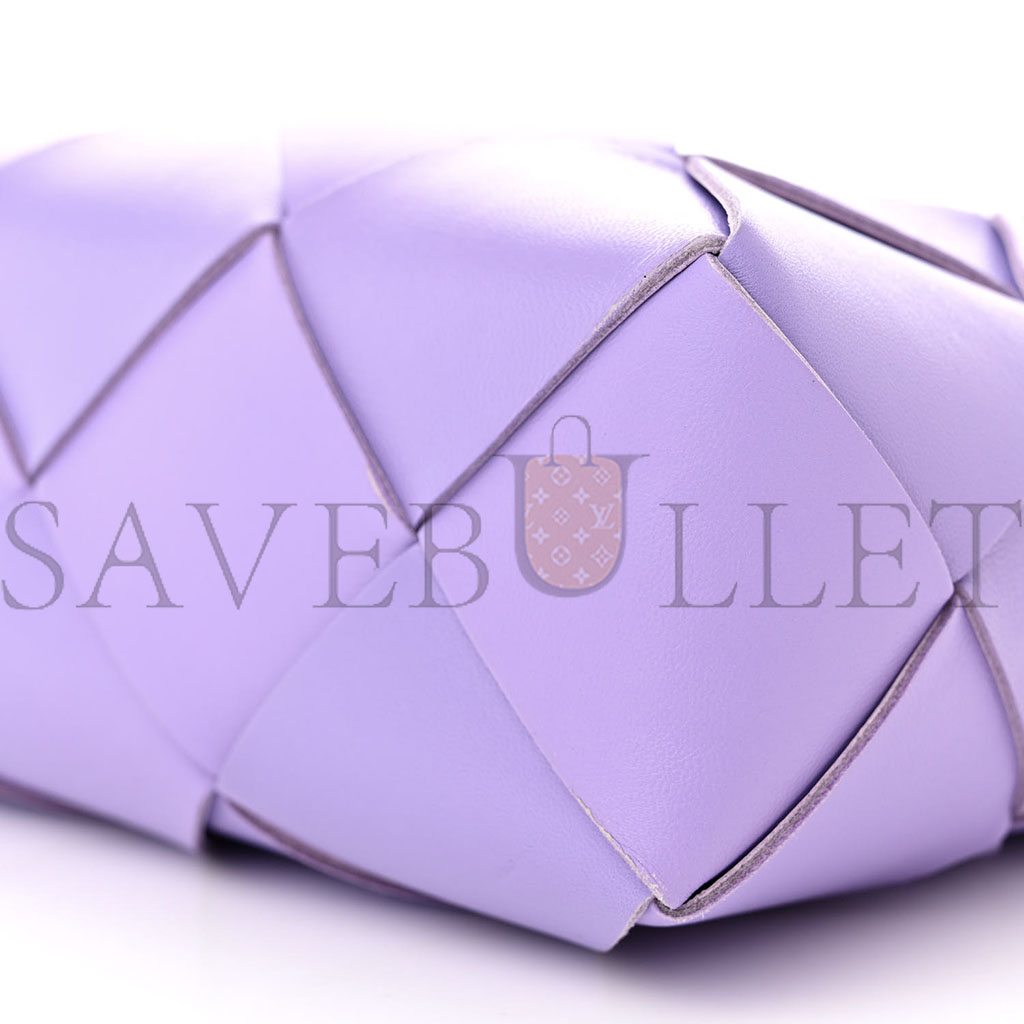 BOTTEGA VENETA LAMBSKIN MAXI INTRECCIATO SMALL CASSETTE CAMERA BAG WISTERIA (22*17*7cm)