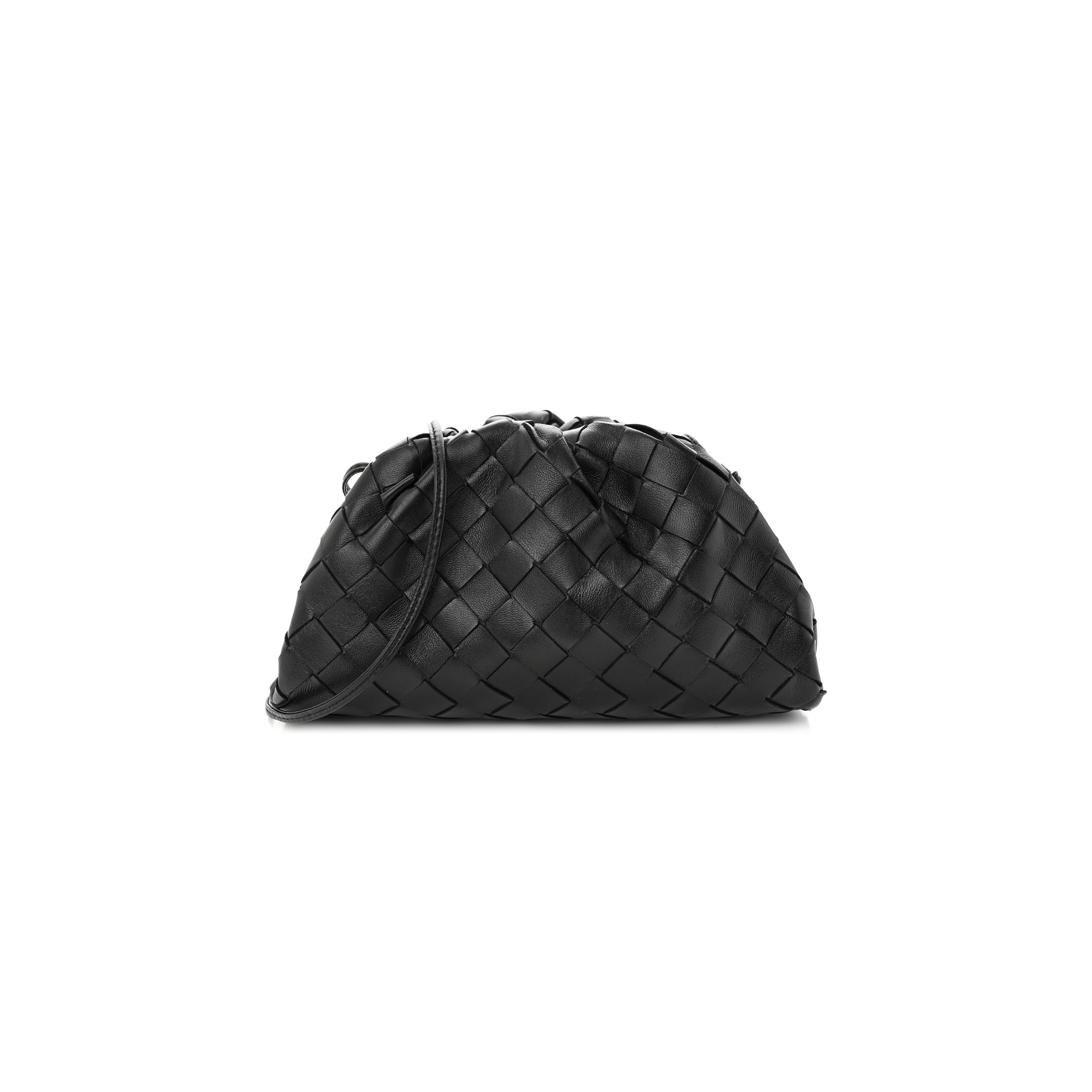 BOTTEGA VENETA NAPPA INTRECCIATO THE MINI POUCH BLACK  (22*15*7cm)