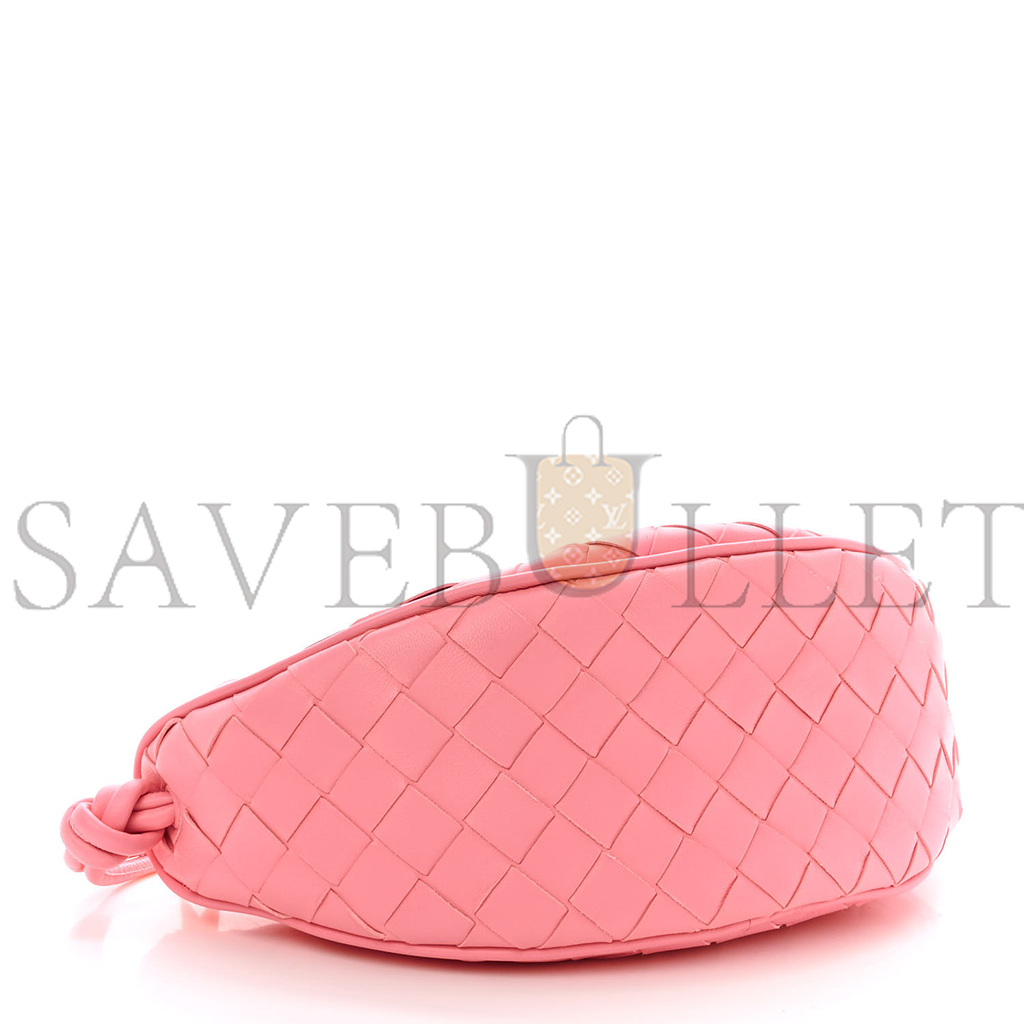 BOTTEGA VENETA NAPPA INTRECCIATO HALF MOON POUCH ON STRAP RIBBON  (24*11*10cm)