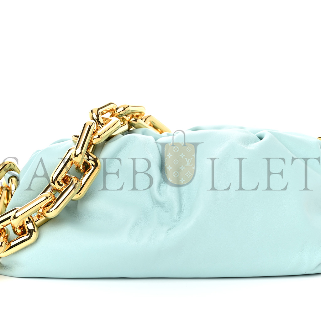 BOTTEGA VENETA CALFSKIN THE POUCH CHAIN SPEARMINT  (30*15*10cm)