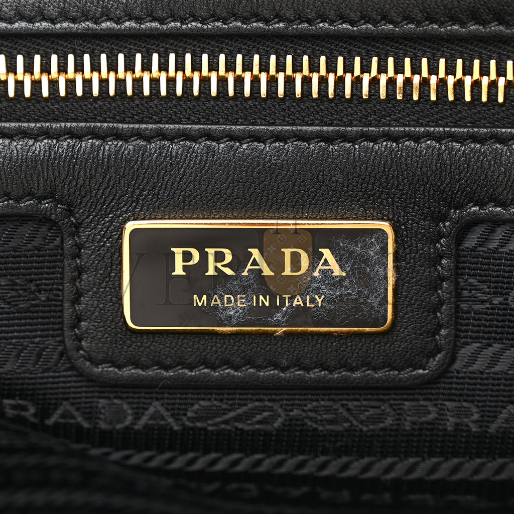 PRADA NYLON SAFFIANO RE-EDITION 2005 TOP HANDLE BAG BLACK (20*11*10cm)