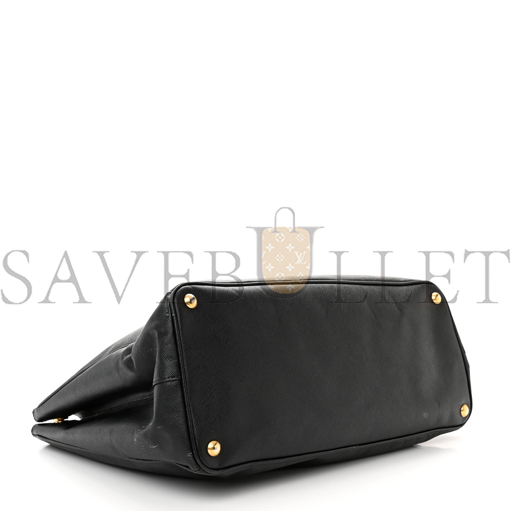 PRADA SAFFIANO LUX LARGE DOUBLE ZIP TOTE BLACK (36*29*18cm)