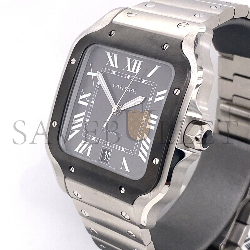 CARTIER SANTOS LARGE STAINLESS STEEL AUTOMATIC WATCH WSSA0037