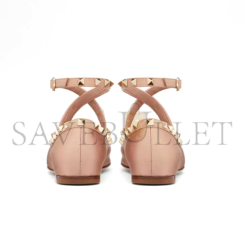 VALENTINO ROCKSTUD SATIN BALLERINA 4W2S0HB6SWH_GF9