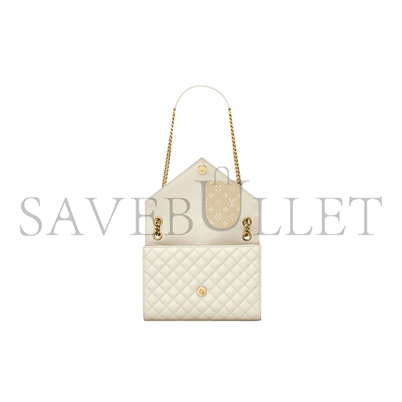 YSL ENVELOPE MEDIUM IN QUILTED GRAIN DE POUDRE EMBOSSED LEATHER 600185BOW919207 (24*17.5*6cm)