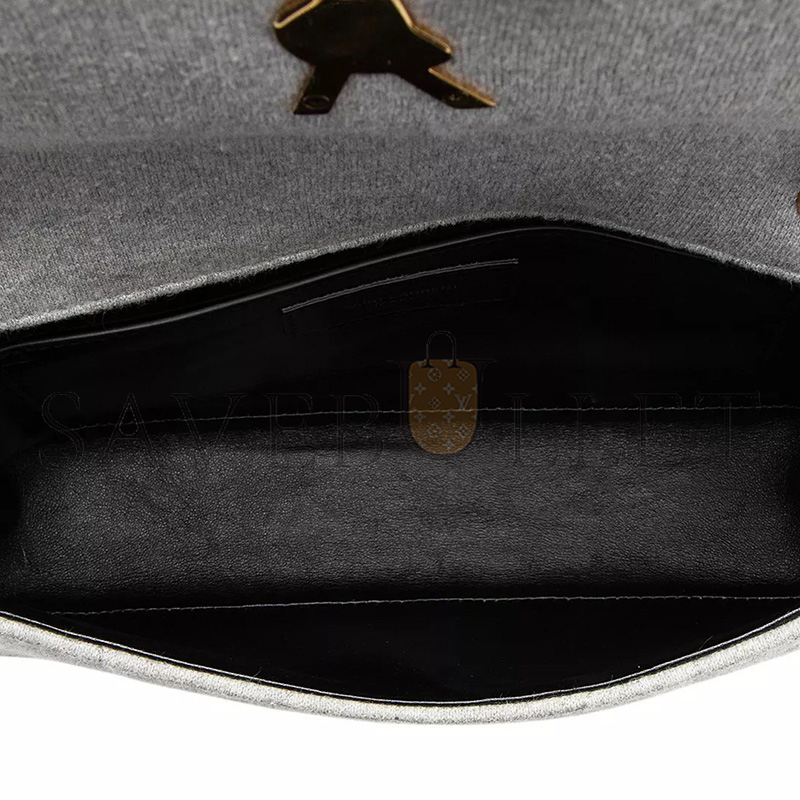 YSL JAMIE MEDIUM QUILTED SHOULDER BAG IN JERSEY 634820012498 (24*15.5*6.5cm)