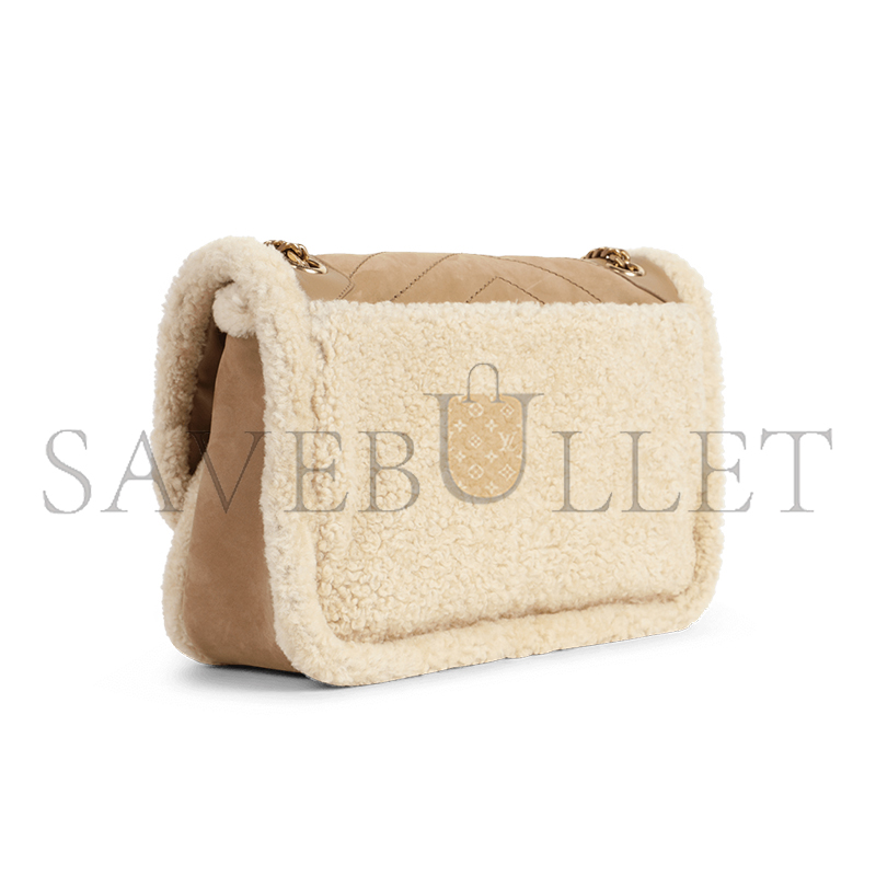 YSL NIKI MEDIUM IN SHEARLING-TRIMMED NUBUCK 633187BTO8W9276 (28*20*8.5cm)