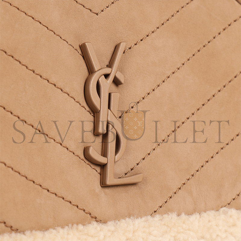 YSL NIKI MEDIUM IN SHEARLING-TRIMMED NUBUCK 633187BTO8W9276 (28*20*8.5cm)