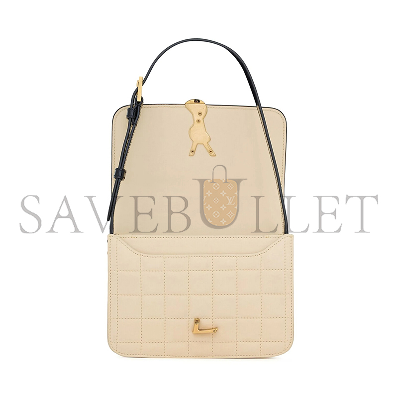 YSL SOLFERINO SMALL IN QUILTED NUBUCK SUEDE AND BRUSHED LEATHER 739139AABWP9289 (18.5*14*6cm)