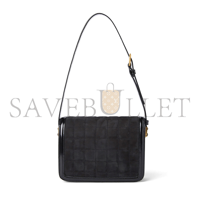 YSL SOLFERINO SMALL IN QUILTED NUBUCK SUEDE AND BRUSHED LEATHER 739139AABR91000 (18.5*14*6cm)