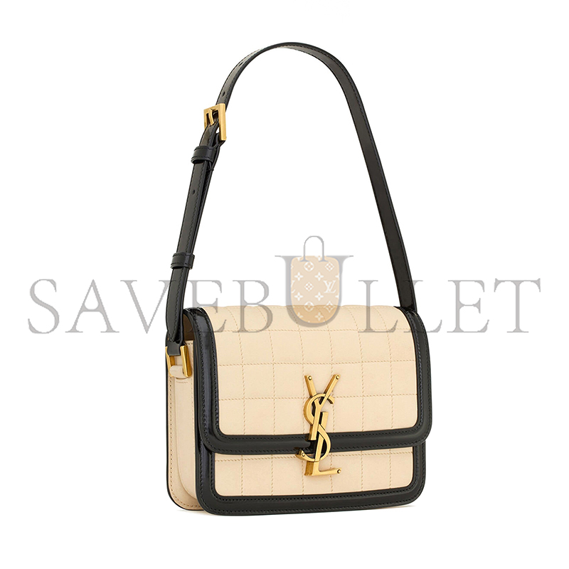 YSL SOLFERINO SMALL IN QUILTED NUBUCK SUEDE AND BRUSHED LEATHER 739139AAB6Z9289 (18.5*14*6cm)