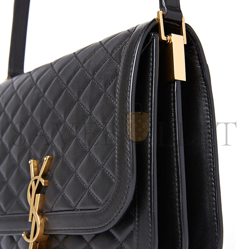 YSL SOLFERINO MEDIUM SATCHEL IN QUILTED LAMBSKIN 733704AABRT1000 (22*18*4cm)
