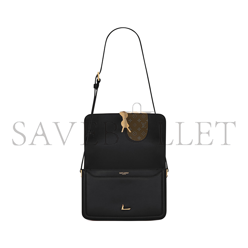 YSL SOLFERINO MEDIUM SATCHEL IN BOX SAINT LAURENT LEATHER 6343050SX0W1000 (23*16*6cm)
