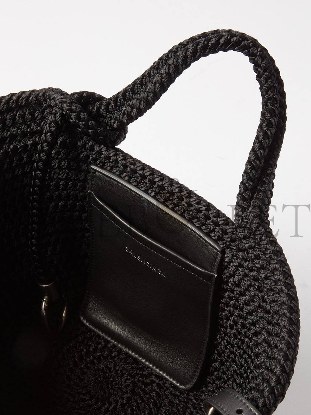 BALENCIAGA BLACK IBIZA WOVEN BASKET BAG MATCHESFASHION US (30.4*19.8*15.2cm)