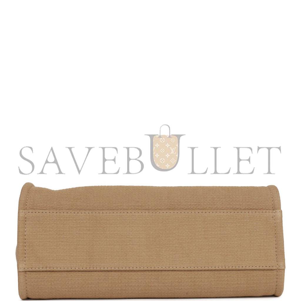 CHANEL SMALL DEAUVILLE SHOPPING BAG BEIGE BOUCLE LIGHT GOLD HARDWARE (34*27*15cm)