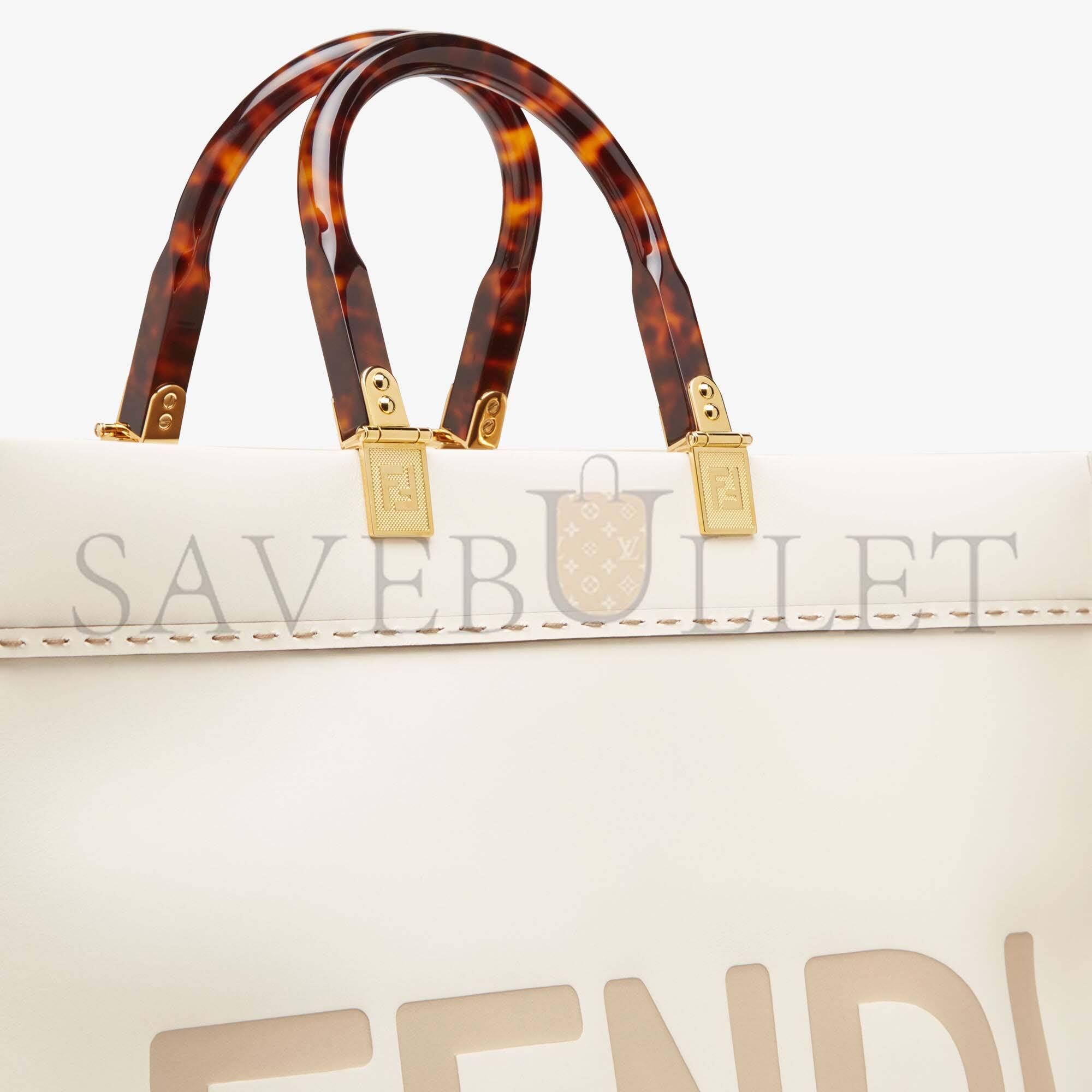 FENDI LARGE FENDI SUNSHINE - WHITE LEATHER SHOPPERX 8BH372ABVLF0K7E (40.5*35*21.5cm)