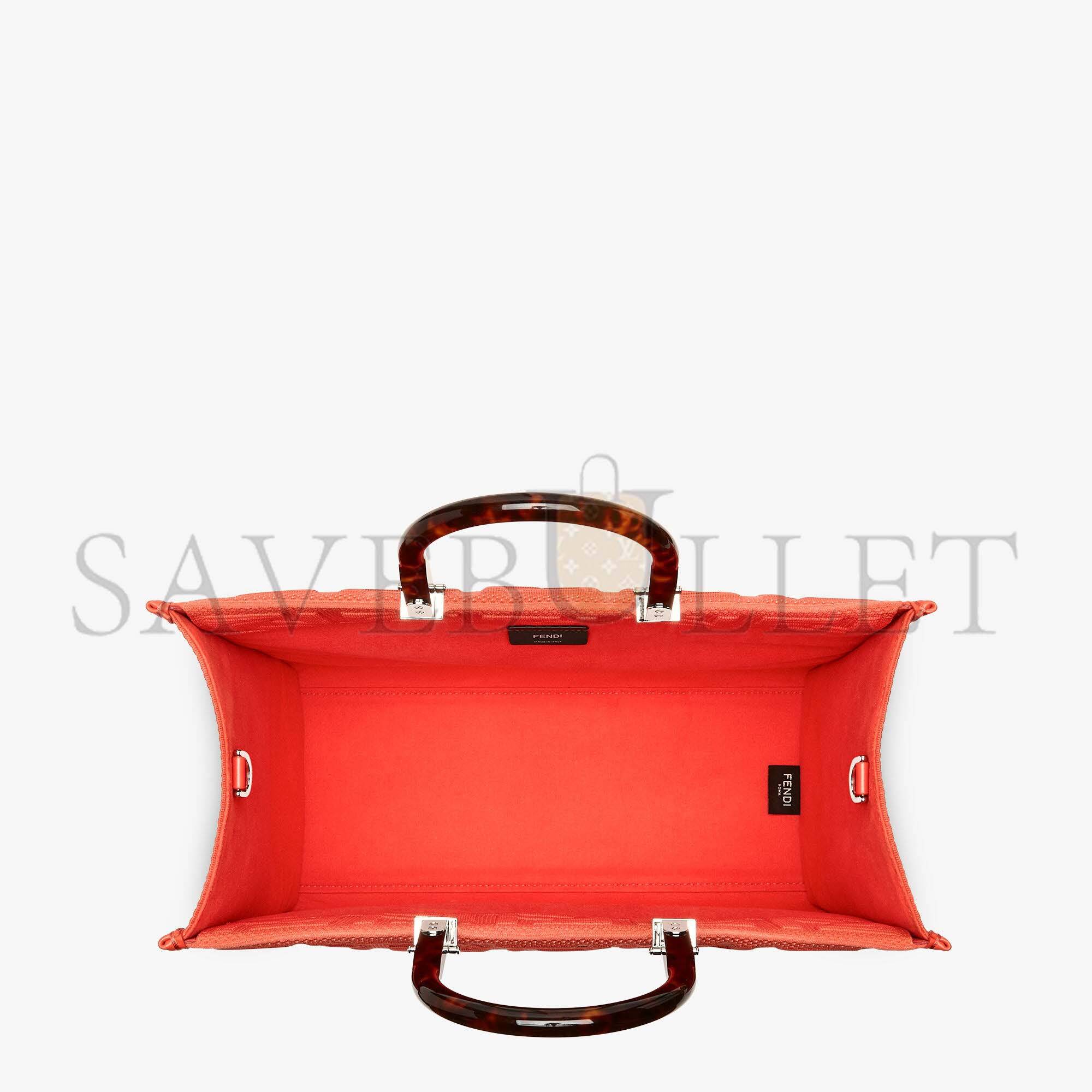 FENDI SUNSHINE MEDIUM - RED FF FABRIC SHOPPER 8BH386AHWCF0PG3 (35*31*17cm)