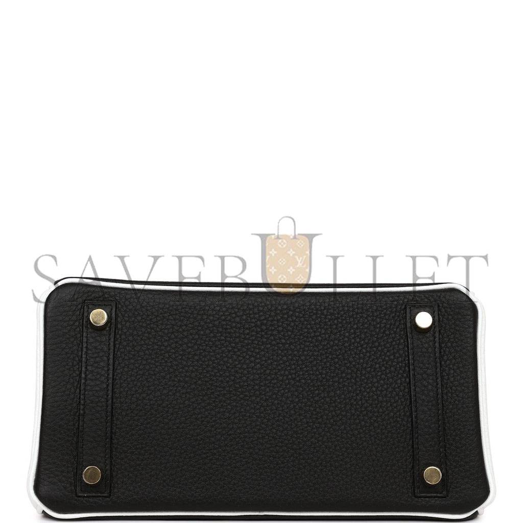 HERMES SPECIAL ORDER (HSS) BIRKIN 25 BLACK AND WHITE CLEMENCE GOLD HARDWARE (25cm) HERMES SPECIAL ORDER (HSS) BIRKIN 25 BLACK AND WHITE CLEMENCE GOLD HARDWARE (25cm)