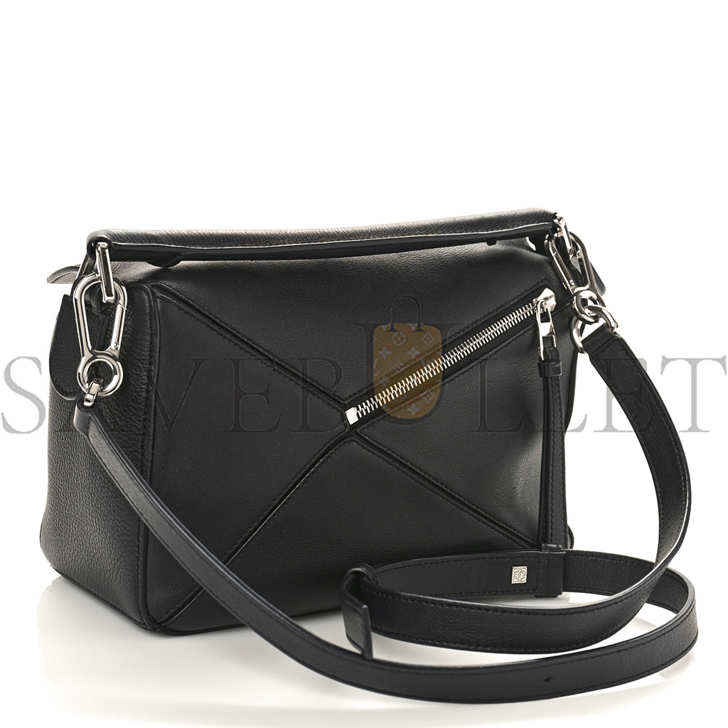 LOEWE CALFSKIN SMALL PUZZLE BAG BLACK (24*16.5*10.5cm)