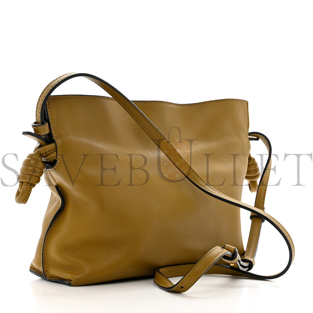 LOEWE CALFSKIN MINI FLAMENCO KNOT CLUTCH OCHRE (22*19*7cm)