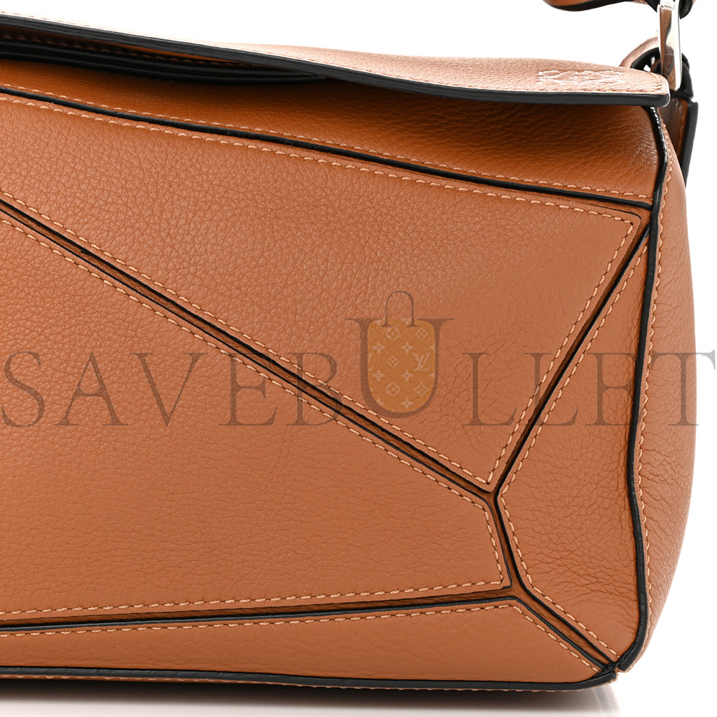 LOEWE CALFSKIN SMALL PUZZLE BAG TAN (24*16.5*10.5cm)