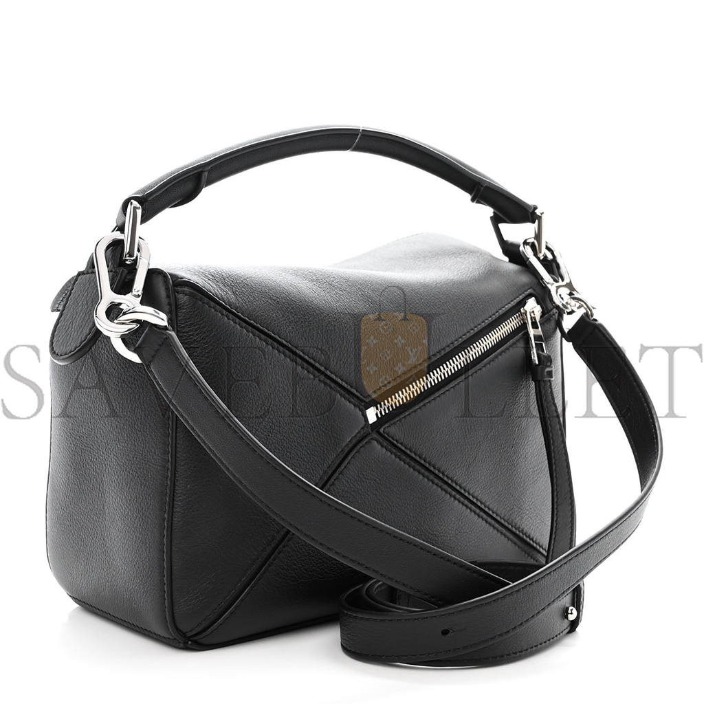 LOEWE CALFSKIN SMALL PUZZLE BAG BLACK (24*16.5*10.5cm)