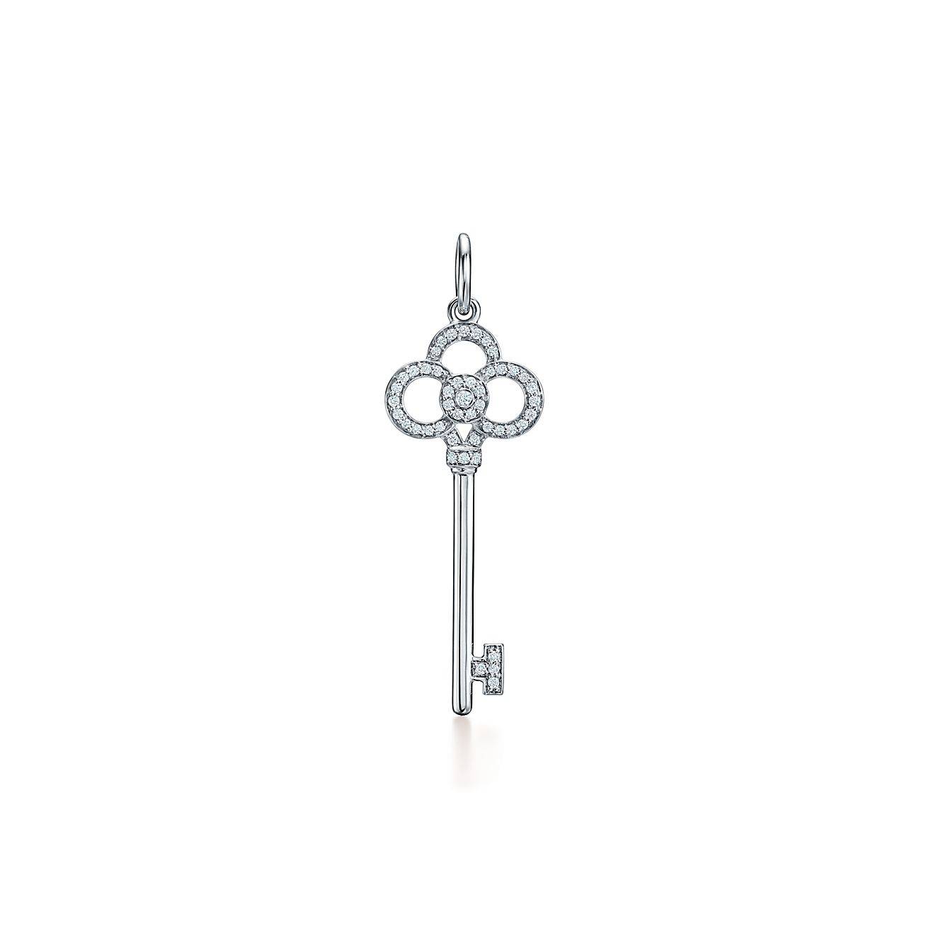 TIFFANY KEYS CROWN KEY IN WHITE GOLD WITH DIAMONDS, 1.5