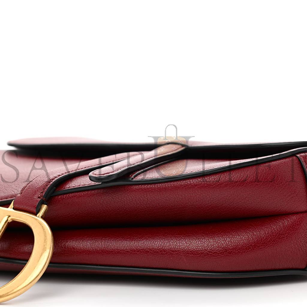 DIOR GRAINED CALFSKIN SADDLE BAG RED (23*20*7cm)