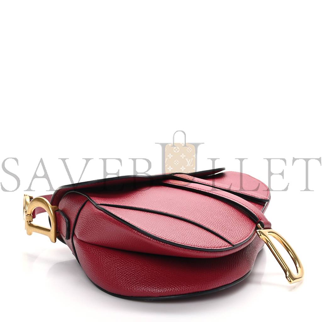 DIOR GRAINED CALFSKIN SADDLE BAG RED (25*20*7cm)