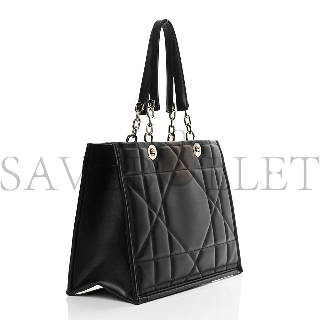 DIOR CALFSKIN ARCHICANNAGE MEDIUM ESSENTIAL TOTE BLACK (36*27*17.1cm)