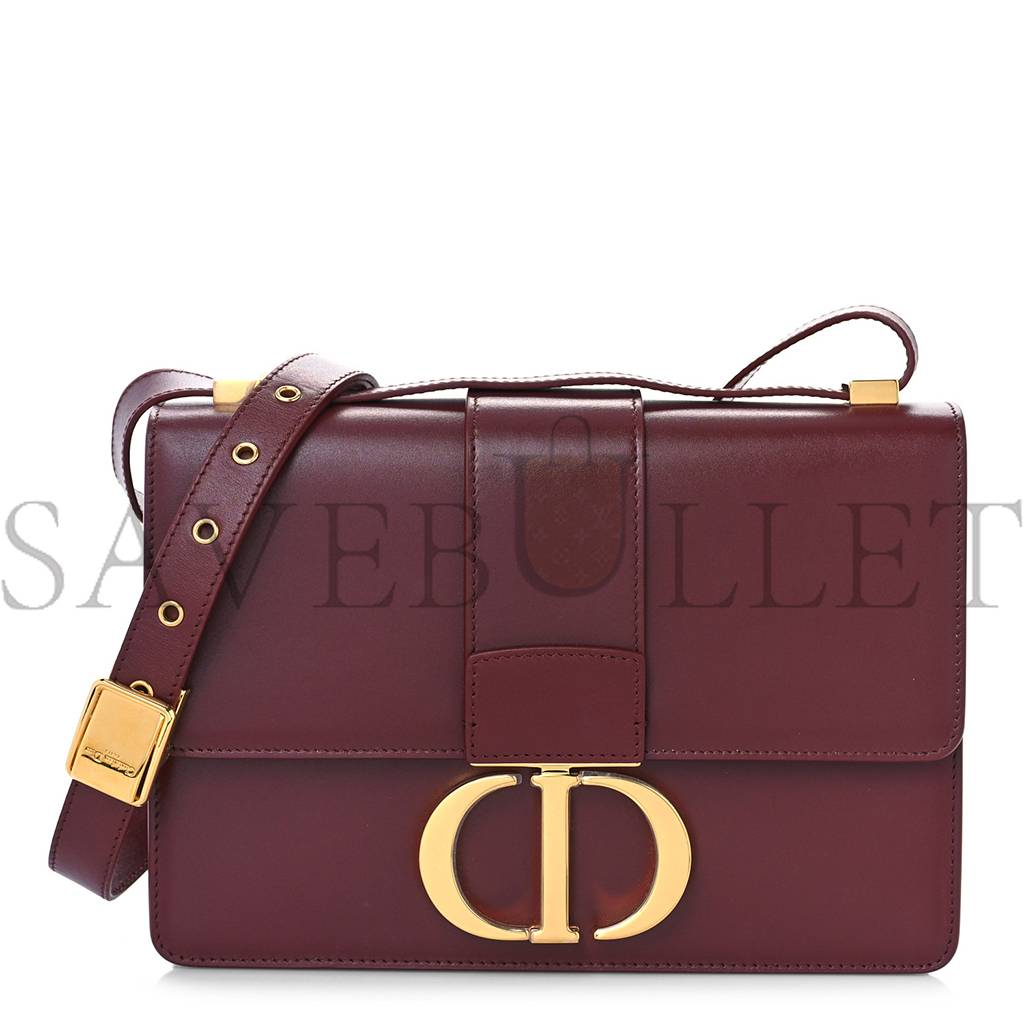 DIOR SMOOTH CALFSKIN 30 MONTAIGNE FLAP BAG BURGUNDY (24*17*5.1cm)